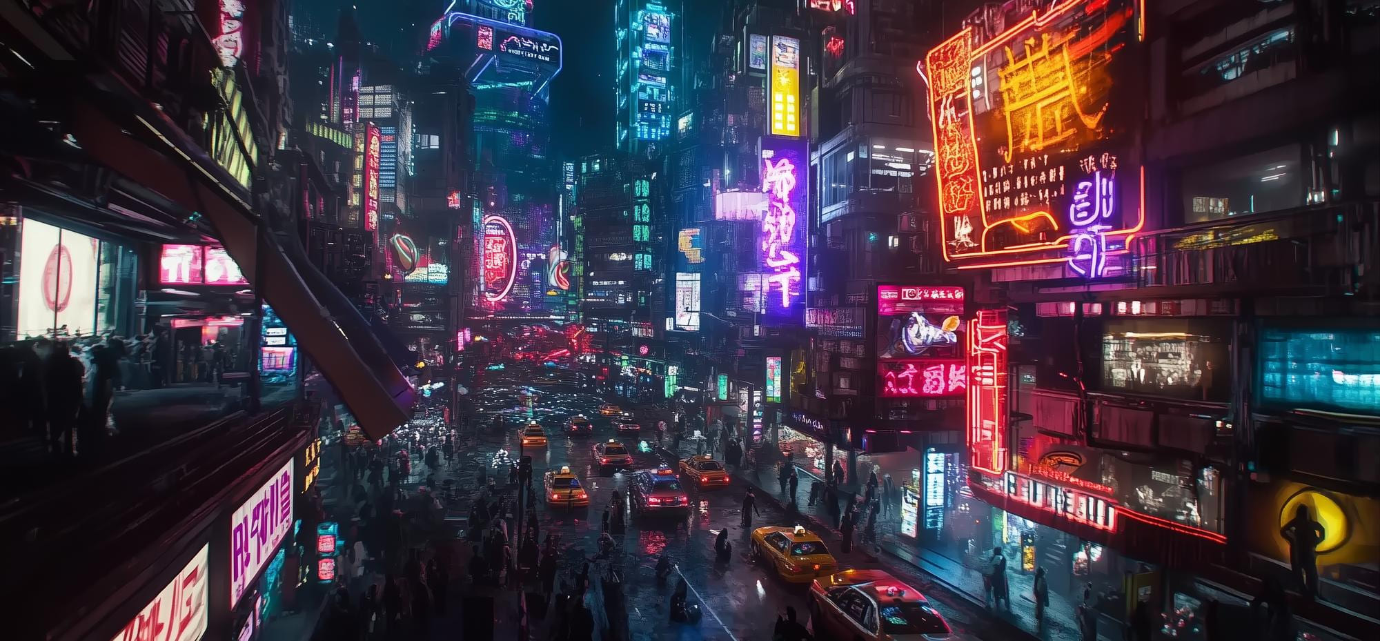 Neon Tokyo Anime Background